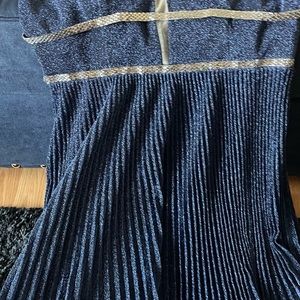 Long blue dress with crystals